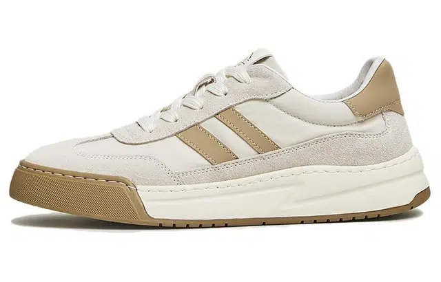 他她 二层牛皮 潮流运动经典 学院风 舒适百搭通勤 复古厚底耐磨增高 德训 休闲 板鞋 男款