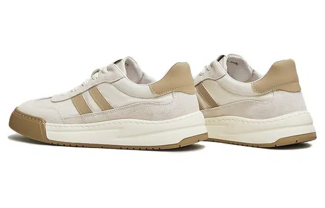 他她 二层牛皮 潮流运动经典 学院风 舒适百搭通勤 复古厚底耐磨增高 德训 休闲 板鞋 男款