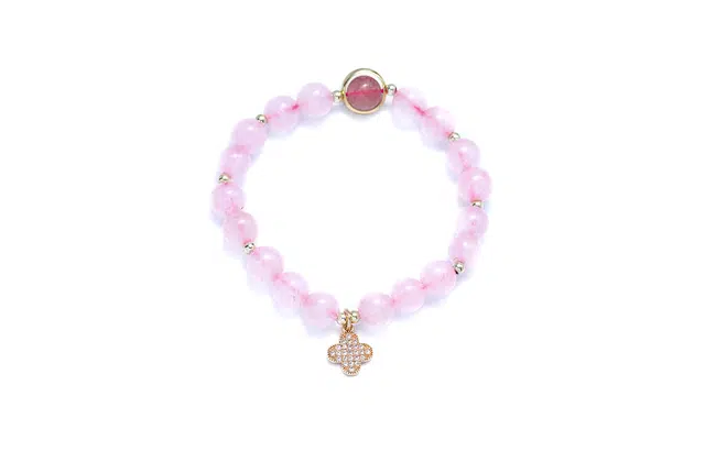 鶄鲤 永结同心粉色招桃花款 水晶 玉石手串 男女同款情侣款