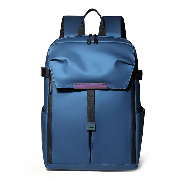 德力熊 透气耐磨时尚个性多功能大容量电脑 尼龙 书包背包双肩包 常规 男款 蓝/灰/黑