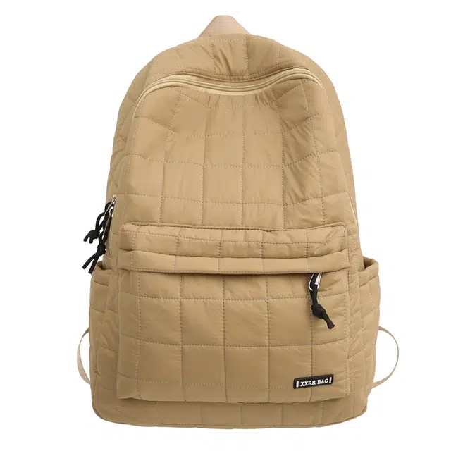 德力熊 森系百搭防泼水大容量简约尼龙书包背包双肩包 男女同款 多色