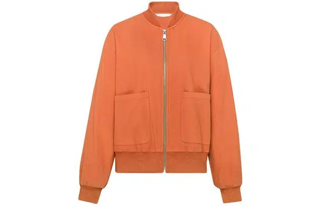 美洋 纯色肌理编织拉链夹克外套 女款 柑橘色