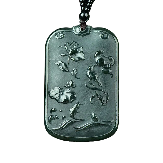 舒杰 连年有余 和田玉 项链 男女同款情侣款 青玉