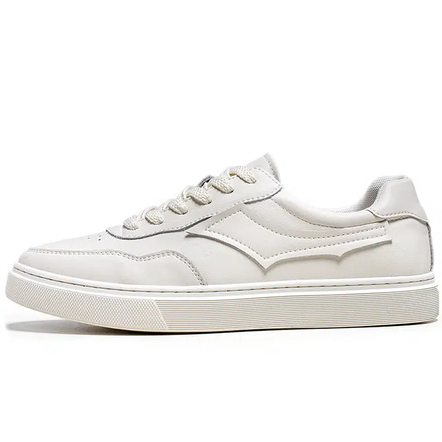 年走索 二层牛皮 潮流平底简约百搭 透气耐磨 低帮 板鞋 男款 白色