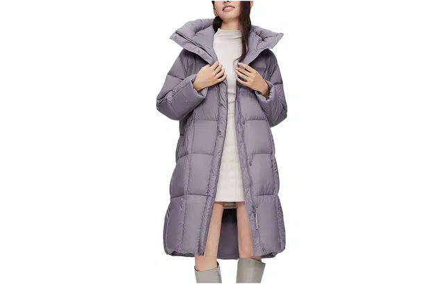 波司登 纯色泡芙零压免洗多巴胺色廓形长款连帽羽绒服 女款