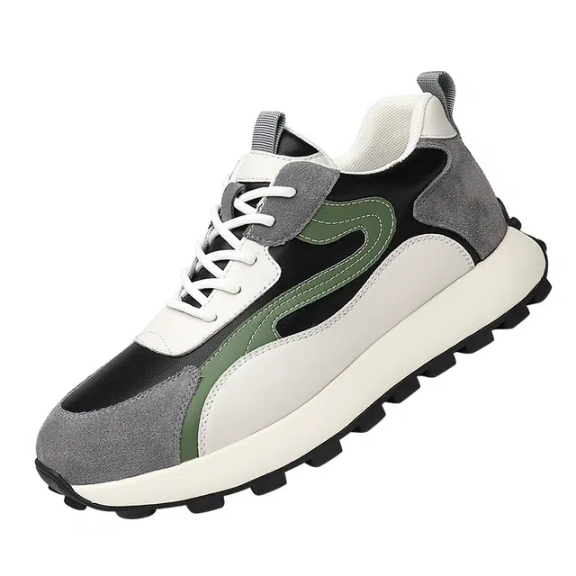 健休 反毛皮二层牛皮 百搭舒适 低帮 跑步鞋 男款 白色