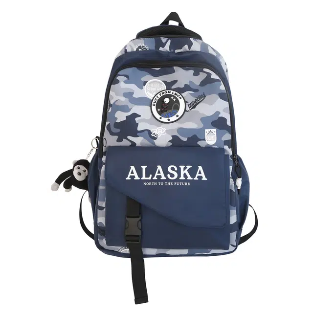 德力熊尼龙潮酷帅气书包校园男女通用多色个性背包大容量双肩包