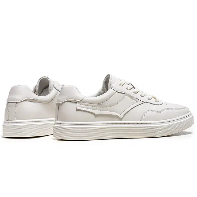 年走索 二层牛皮 潮流平底简约百搭 透气耐磨 低帮 板鞋 男款 白色