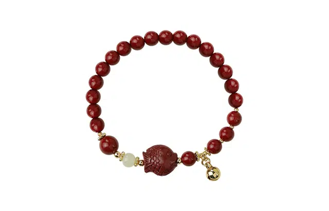 凤凰涅磐 锦鲤 国潮小众新中式 国潮复古 轻奢高级感 朱砂 玉石手串 女款