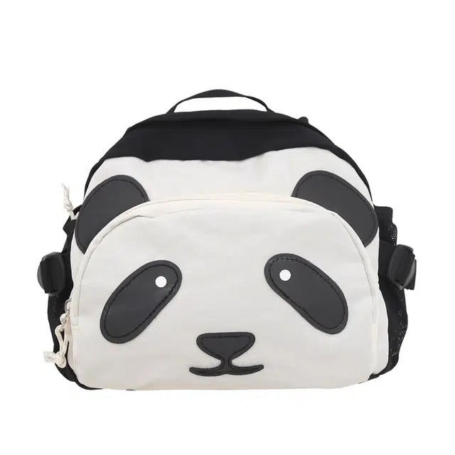 帕克熊 潮流卡通小熊猫包单肩双肩 尼龙 斜挎包 男女同款情侣款 黑色/卡其色