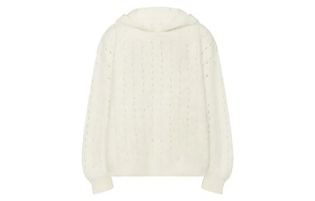 美洋 重工拉绒镂空保暖针织羊绒衫 女款 白色