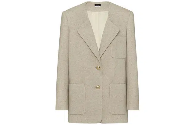 美洋 纯色简约复古单排扣西装 女款 米咖色