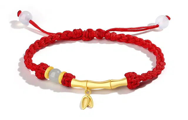 银千惠 有你知竹 国潮风小众新中式竹节本命年开运红绳甜蜜一对招财节节高升平安纳福 手工编织手绳 手链 男女同款情侣款 礼盒装