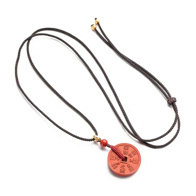 仙源 山花脖挂小众设计 再造辰砂朱砂 玉石吊坠 男女同款情侣款