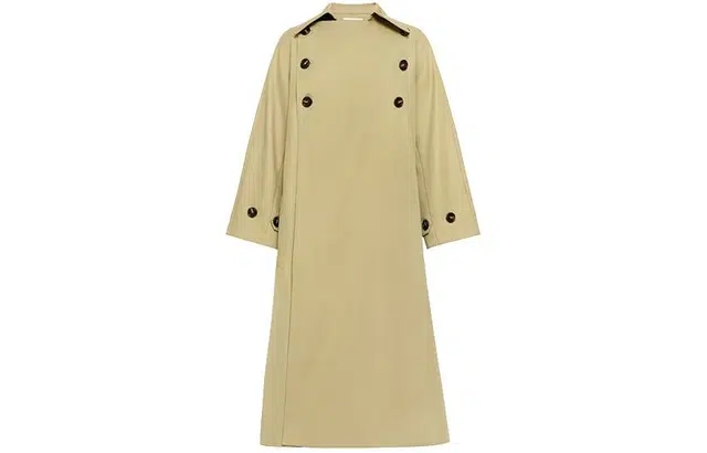 美洋 英伦风双排扣纯色中长款风衣 女款 摩卡棕