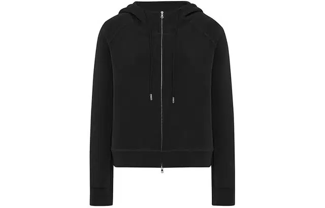 美洋 休闲连帽双拉链开衫卫衣 女款 黑色