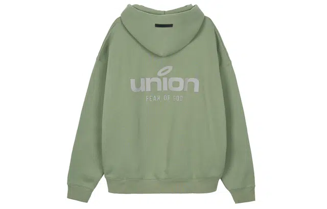 Fear of God Essentials x Union LA FW21 Vintage Hoodie Green Logo