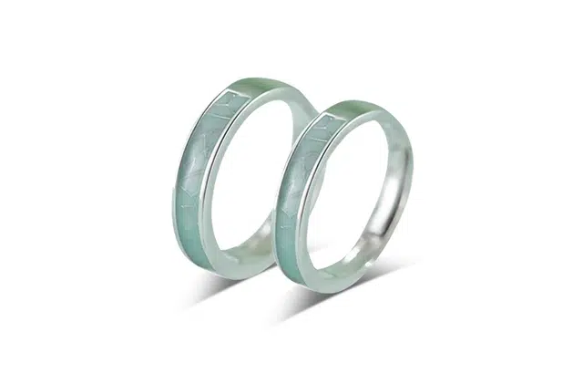 尚银福 青花瓷 国潮新中式气质精致轻奢高级感 小众设计珐琅开口可调节 合金 戒指 男女同款情侣款