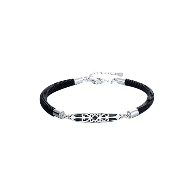 华髻 公主与骑士 简约潮 小众手工编织新中式民族风平安福国潮图腾 合金 手链 男女同款情侣款