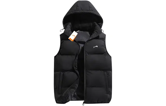 贵人鸟 印花可脱卸帽拉链宽松保暖无袖马甲 男女同款