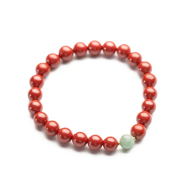 仙源 太岁帝王砂温润细腻精致 再造辰砂朱砂 玉石手串 男女同款情侣款
