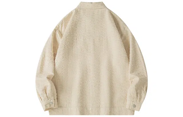 雅鹿 复古小香风提花格纹磨毛纹理宽松休闲单排扣翻领夹克外套 男女同款