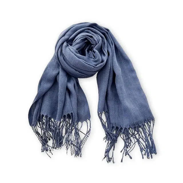 浪莎 秋冬厚款手工脏染素色流苏围脖百搭披肩 保暖仿羊绒围巾 男女同款情侣款