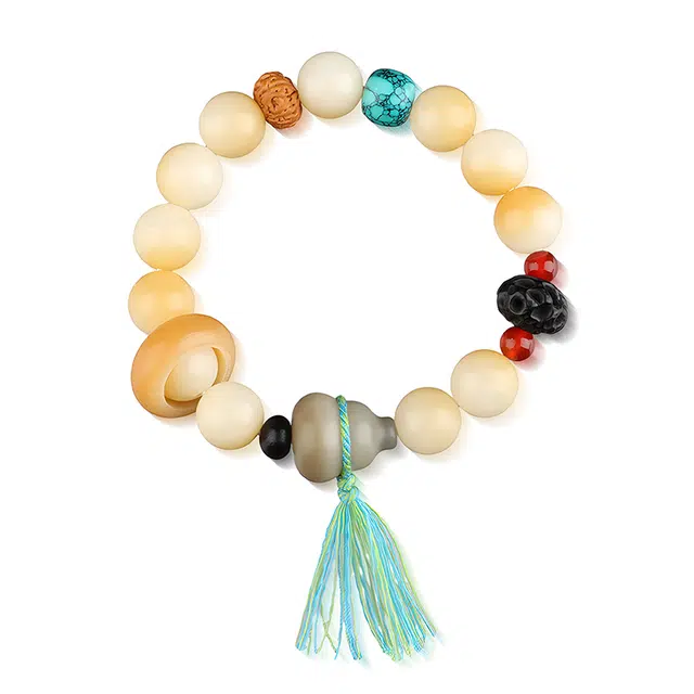 祝富礼 糖色福禄双全 新中式多宝葫芦跑环 小众设计 菩提根 手串 男女同款情侣款