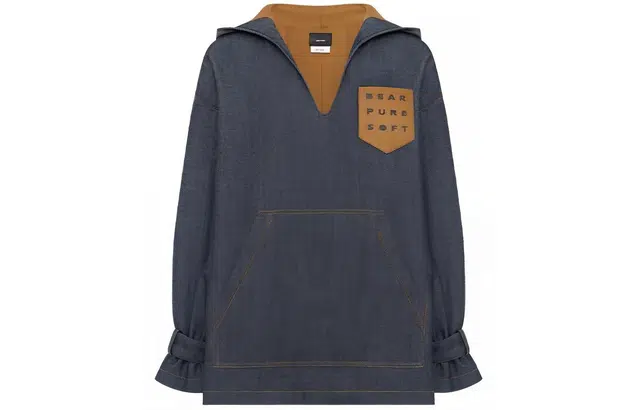 美洋 连帽套头宽松长袖卫衣 女款 牛仔蓝色