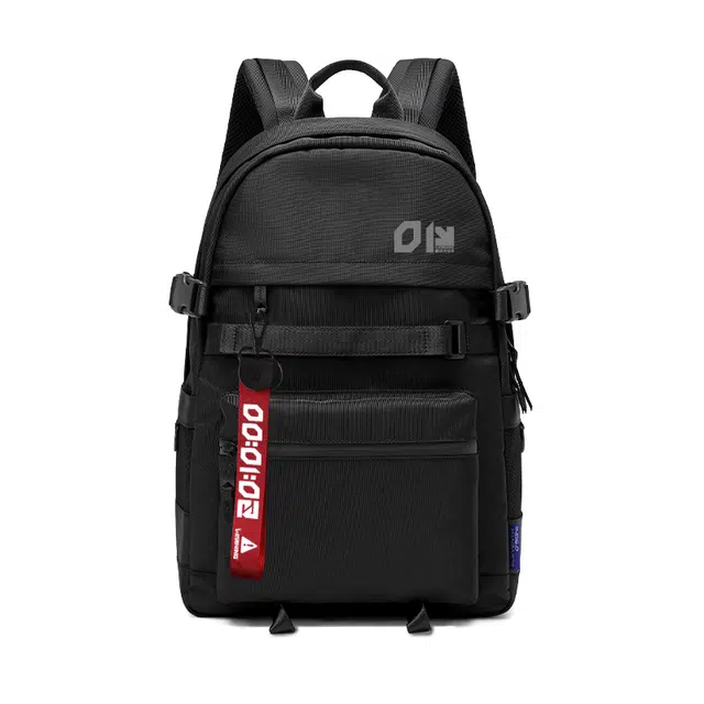 十一宫 危险倒计时设计感小众高颜值电脑运动轻便耐磨 涤纶（聚酯纤维） 书包背包双肩包 大号 男女同款情侣款 黑色/宝蓝色