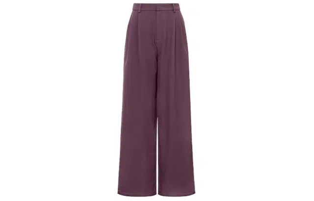 美洋 纯色加绒通勤阔腿西装裤 女款 紫色