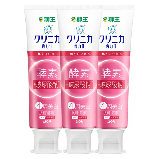 狮王 齿力佳抗糖酵素美白牙膏清新口气护龈玻尿酸含氟