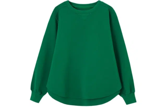 【dme】 宽松纯色圆领套头长袖卫衣 女款 翠绿