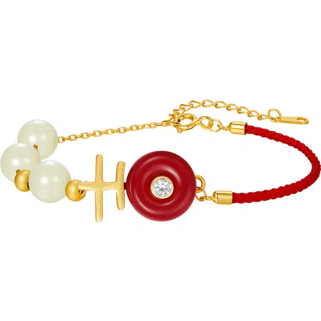 秦福炫 事事顺心 本命年红绳串珠 新中式编织 朱砂 手链 女款