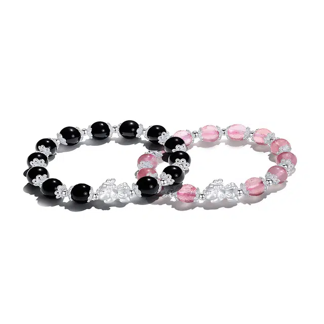 饰伴 貔貅招财吞金兽 转运珠好饰 人造水晶 手串 男女同款情侣款