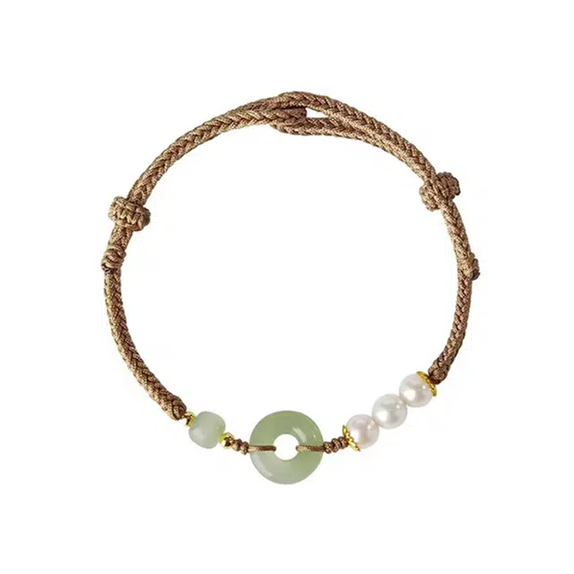 奥斯坦汀 平安扣复古中式 玉髓 玉石手链/脚链 女款