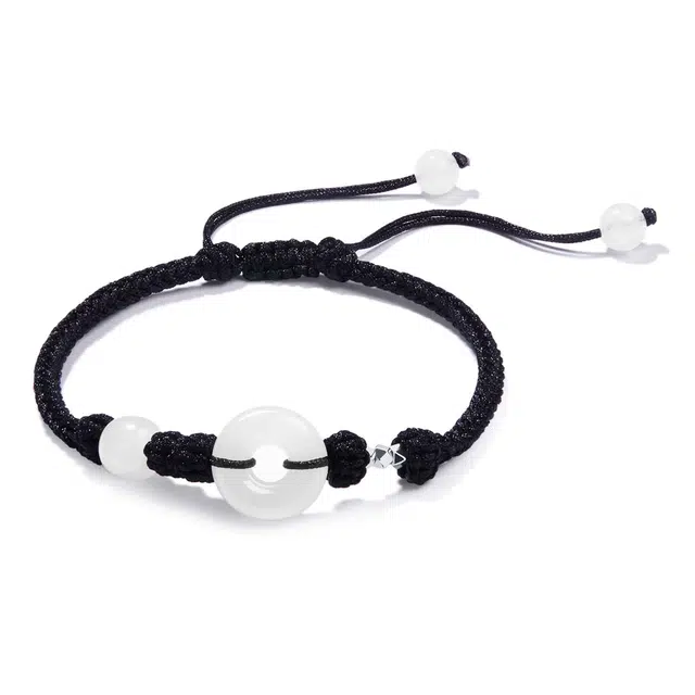 北隐 国风新中式 如意平安扣 情人浪漫 手工编织东方复古典雅 小众闺蜜 玛瑙 玉石手链 男女同款情侣款 恋爱告白 礼盒装