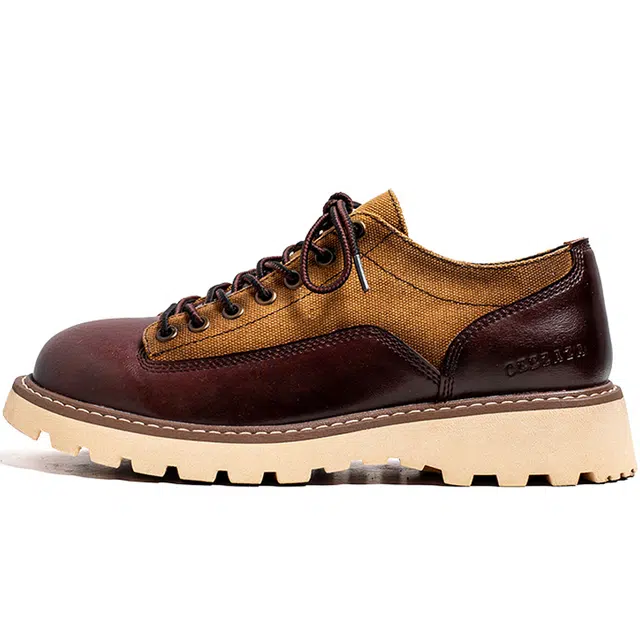 年走索 牛反绒皮 百搭英伦圆头复古美式 休闲鞋 男款