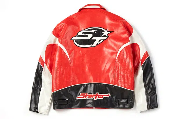 STARTER Retro Colorblock Leather Jacket