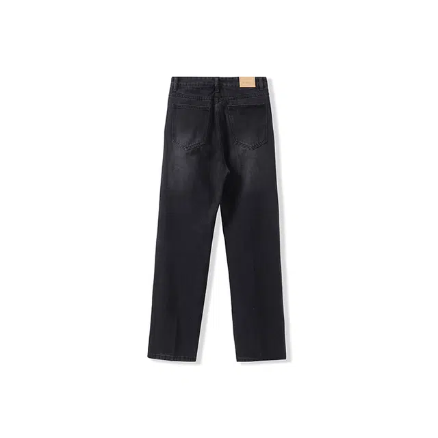 我是大卫 复古水洗做旧宽松休闲牛仔裤 男女同款