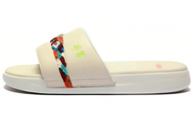 中国李宁 舒适百搭 一字拖鞋 女款 蛋奶灰