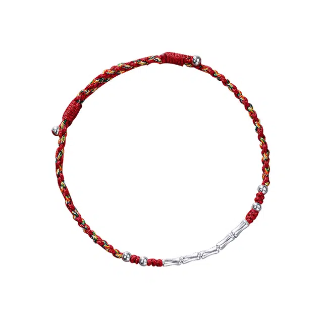 华髻 上岸竹节手工编织幸运新中式民族风手饰品精致礼盒装考研 合金 手链 男女同款情侣款