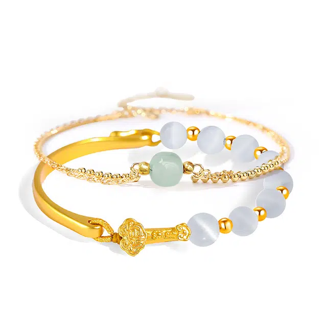 饰伴 新中式复古轻奢简约小众设计感 国潮复古 合金 手链 女款