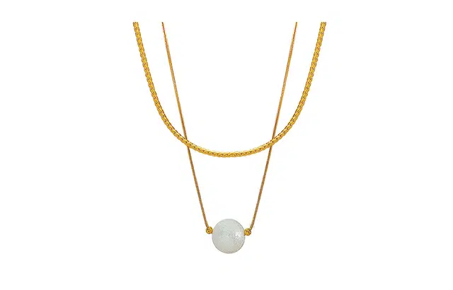 克拉日记 双层叠戴刀片链可拆分佩戴锁骨链 树脂 项链 女款