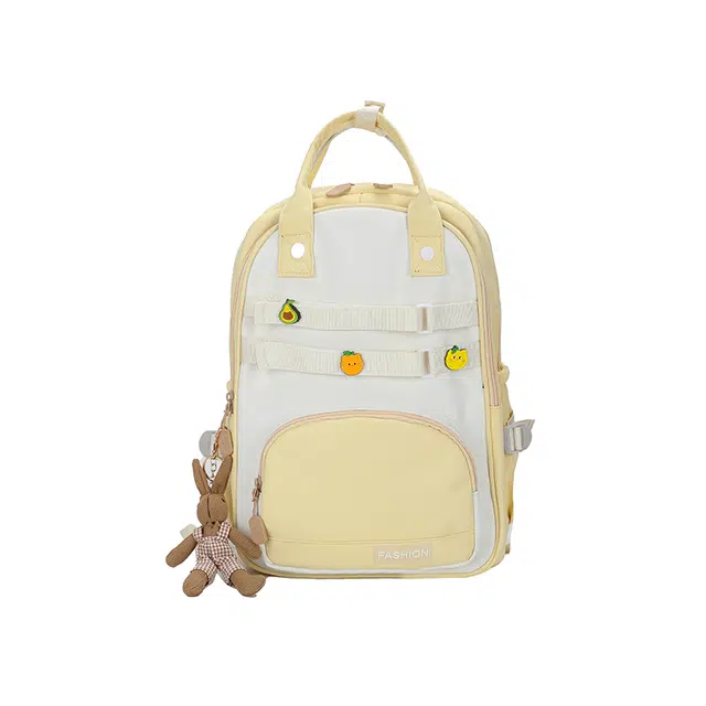 德力熊 时尚休闲初高中生高年级大容量超轻 尼龙 妈咪包手提双肩包 常规 女款 黄/蓝粉/白绿/黑/棕白/粉