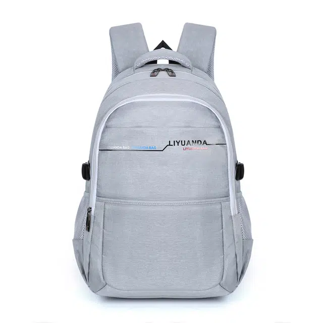 德力熊 初高中生韩版大容量护脊减负商务电脑 牛津纺 书包背包双肩包 常规 男款 银灰/黑/深蓝