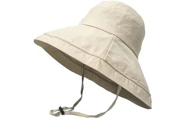 优幽兰 渔夫帽防紫外线遮阳帽旅游太阳帽大头围沙滩帽显脸小骑车帽高级感女小众学生实用帽子 棉 防晒帽 女款