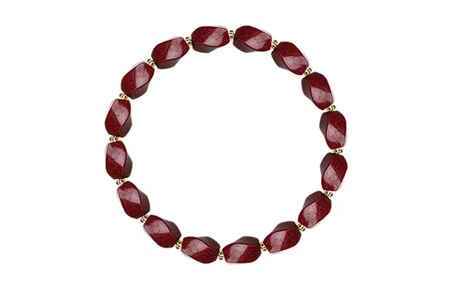 凤凰涅磐 水波扭纹珠 高含量紫金砂 新中式小众串珠国潮 素圈单圈 随形珠 再造辰砂朱砂 玉石手串 女款 礼盒