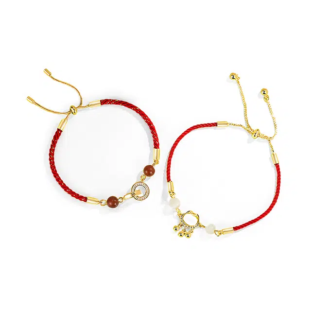 饰伴 平安 简约新中式 国潮复古 编织 小众设计感 合金 手链 女款 礼盒