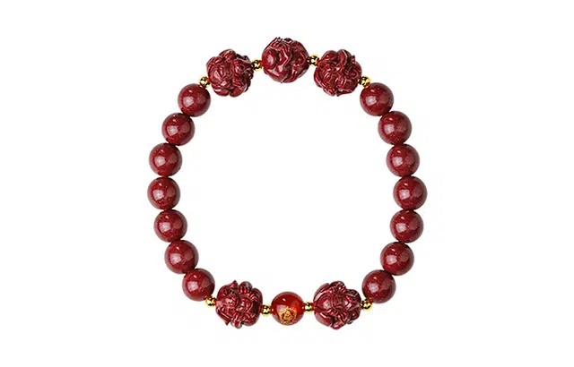 凤凰涅磐 新中式国风复古 朱砂 玉石手串 女款